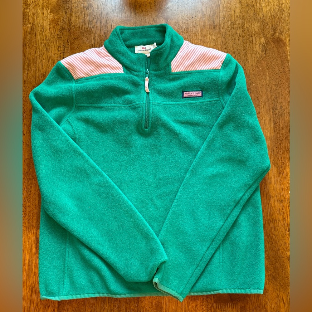 Women’s Vineyard Vines 1/4 Zip Green Sweater Size Medium